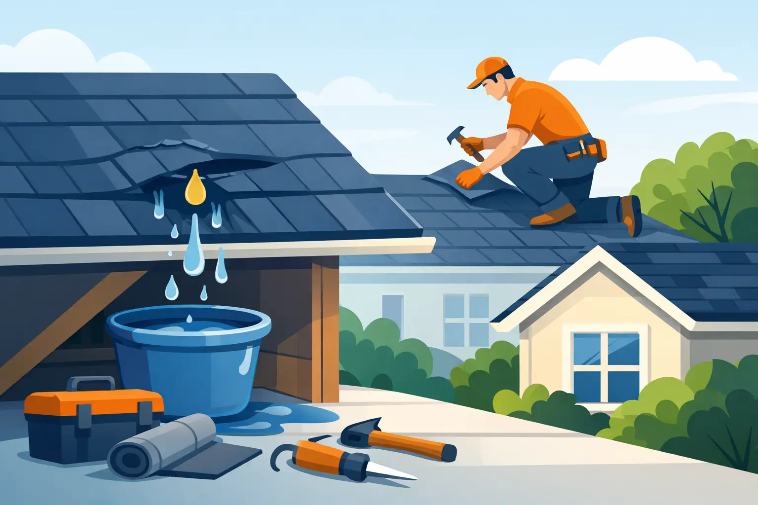 Residential Roof Leak Repair: What to Do First