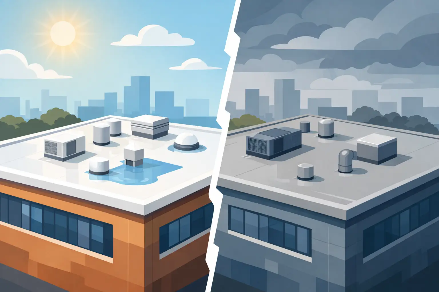 TPO vs PVC Roofing for Commercial Buildings